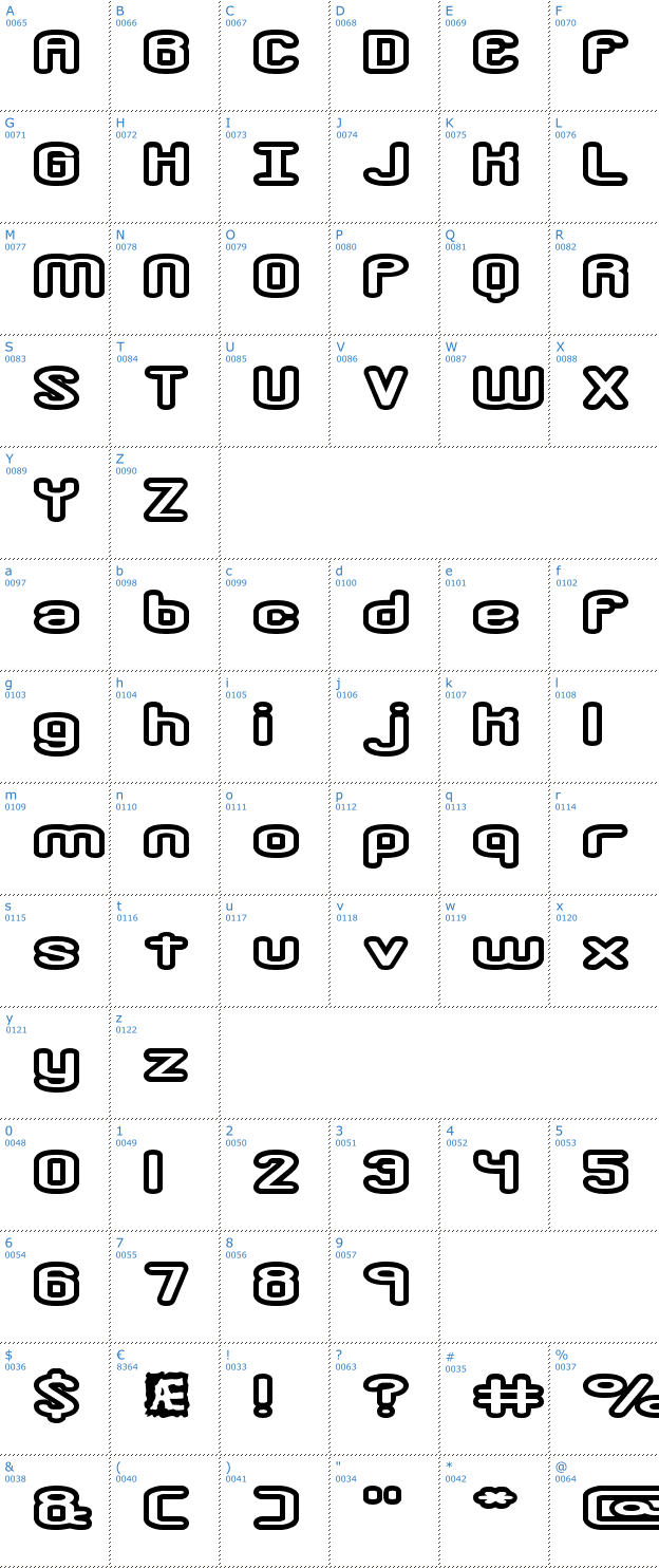 Schriftzeichen Crackdown O2 BRK Font