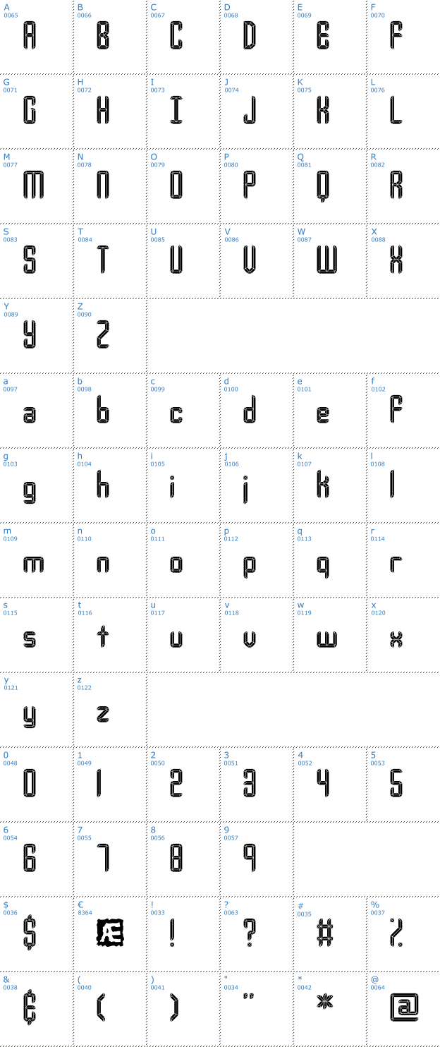 Schriftzeichen Your Complex Inlined Font