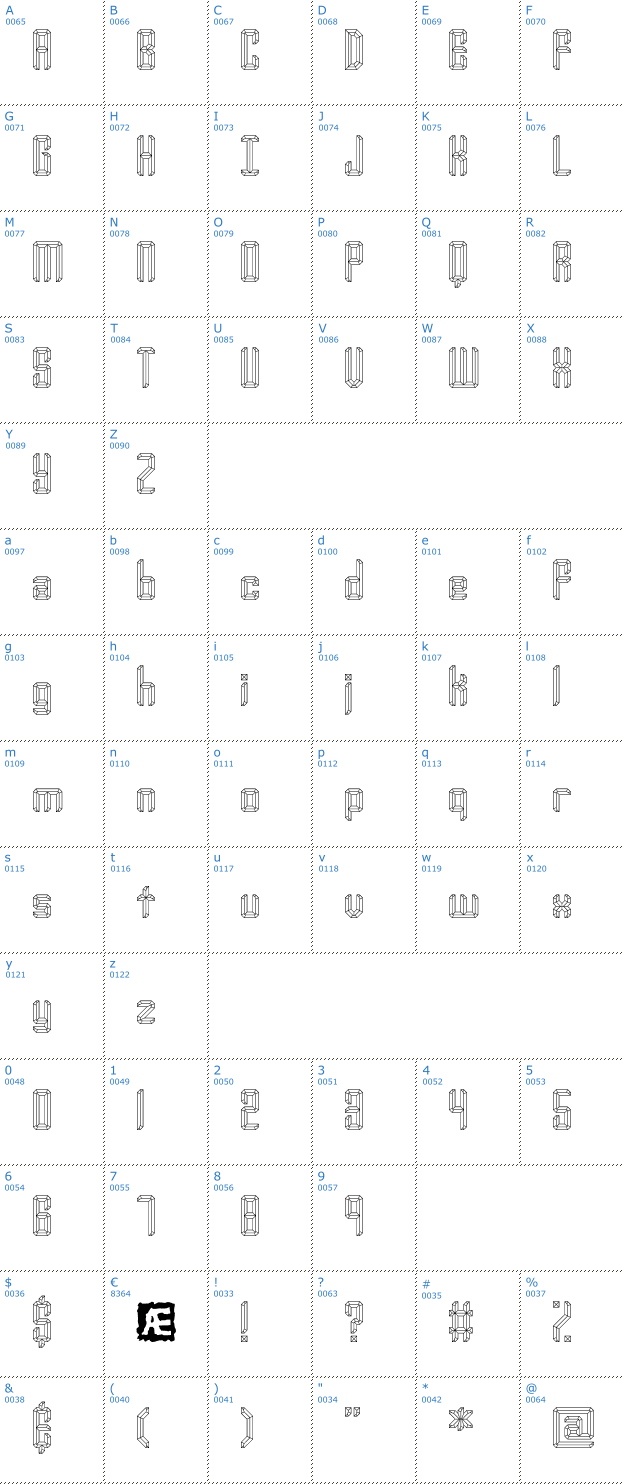 Schriftzeichen Your Complex Outlined Font