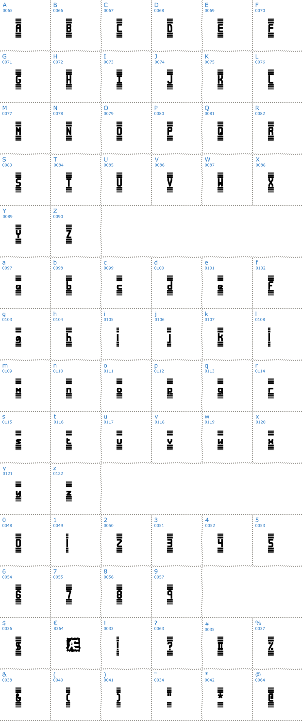 Schriftzeichen Bandwidth BRK Font