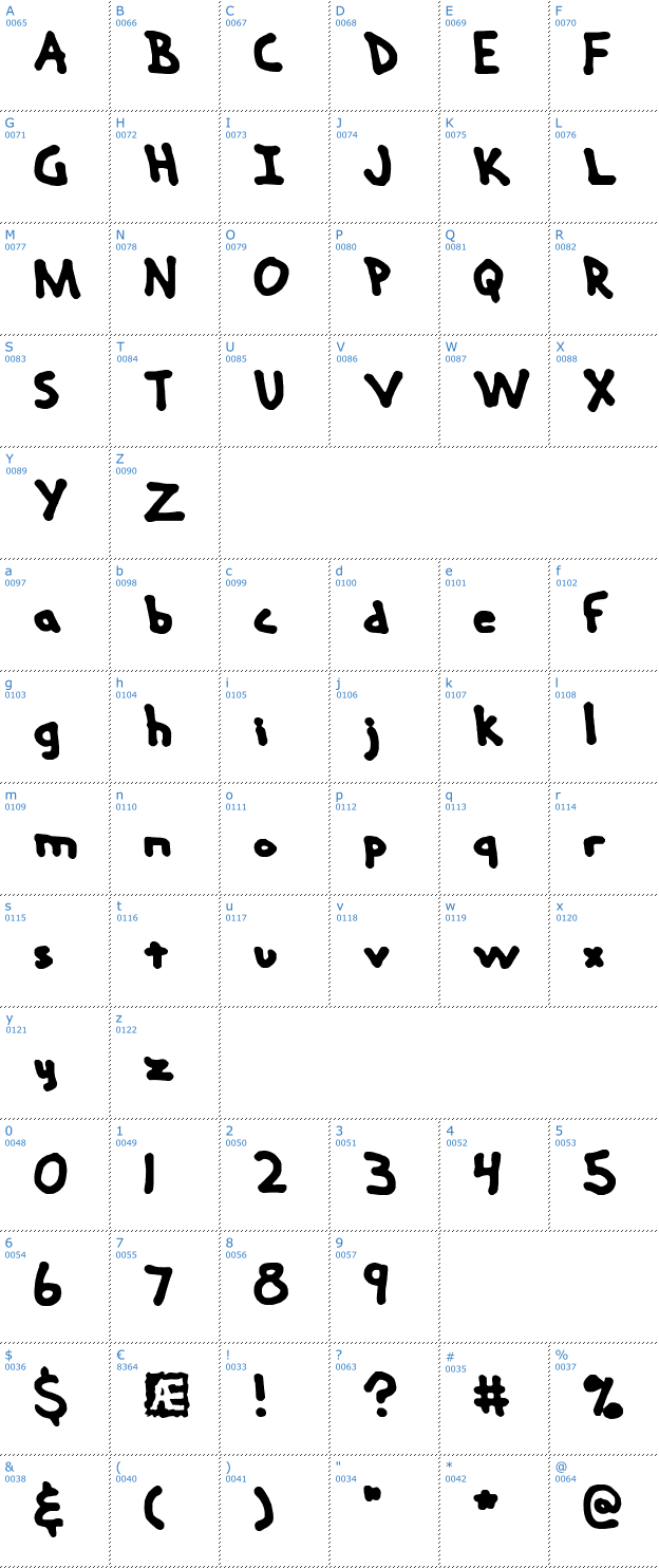 Schriftzeichen Hand Me Down Font