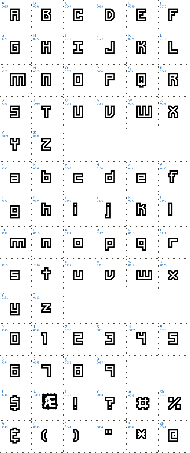 Schriftzeichen Unlearned Font
