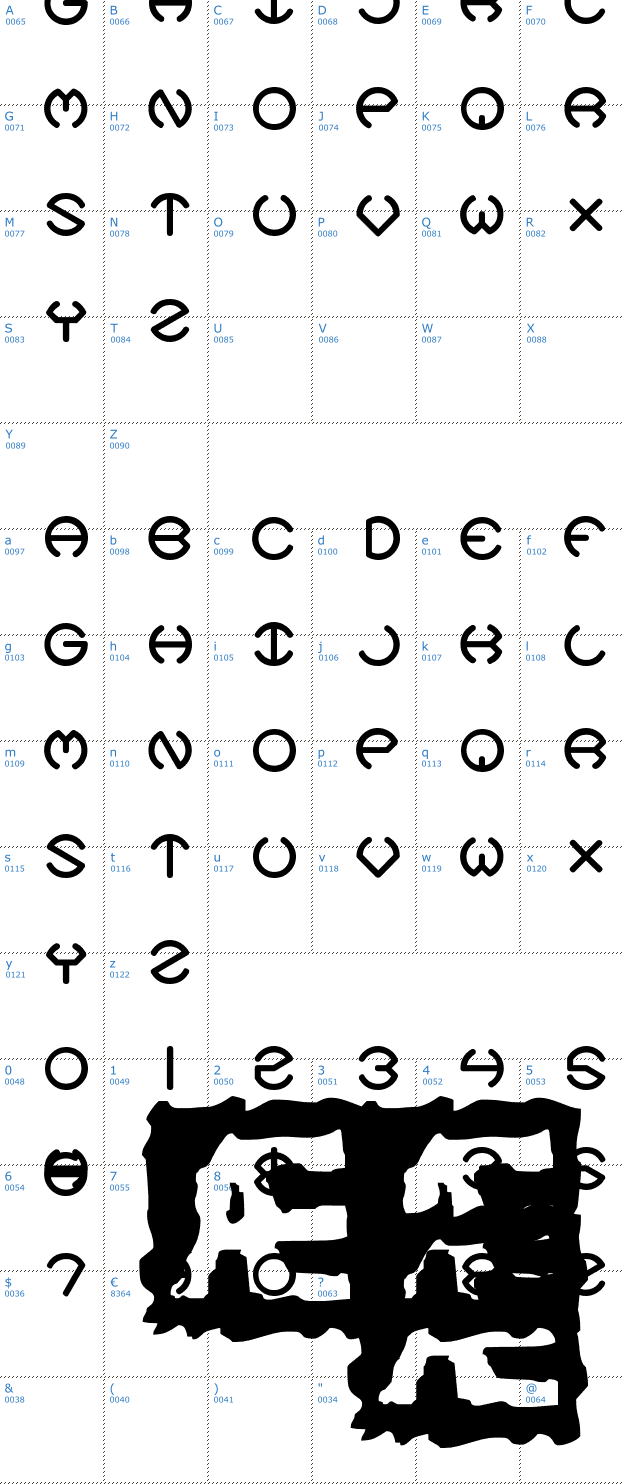 Schriftzeichen Code Of Life BRK Font