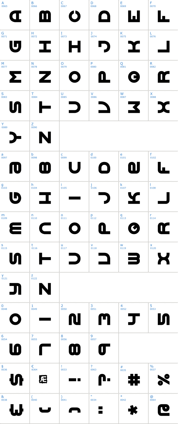 Schriftzeichen Vertigo 2 BRK Font