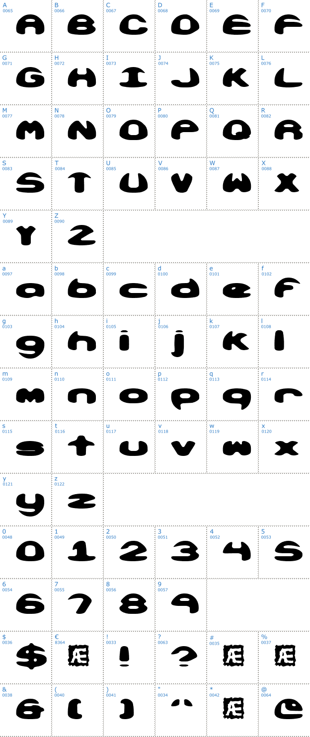 Schriftzeichen Obloquy Solid BRK Font