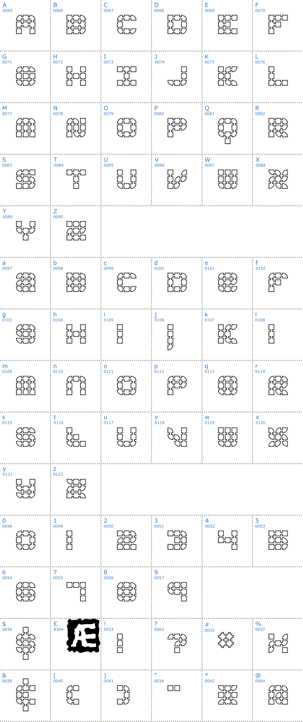 Schriftzeichen Konector Outline BRK Font