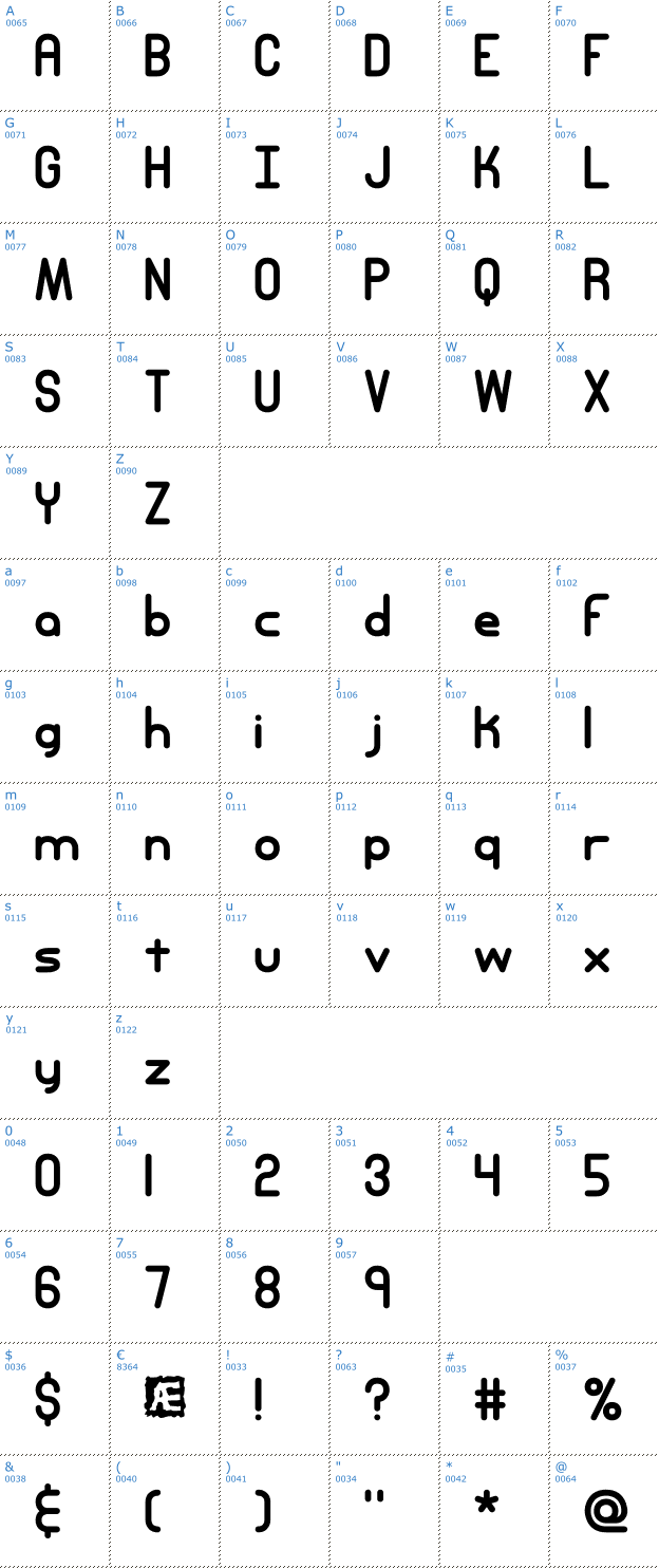 Schriftzeichen Entangled Plain BRK Font
