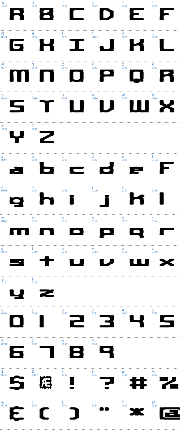Schriftzeichen Square Route BRK Font