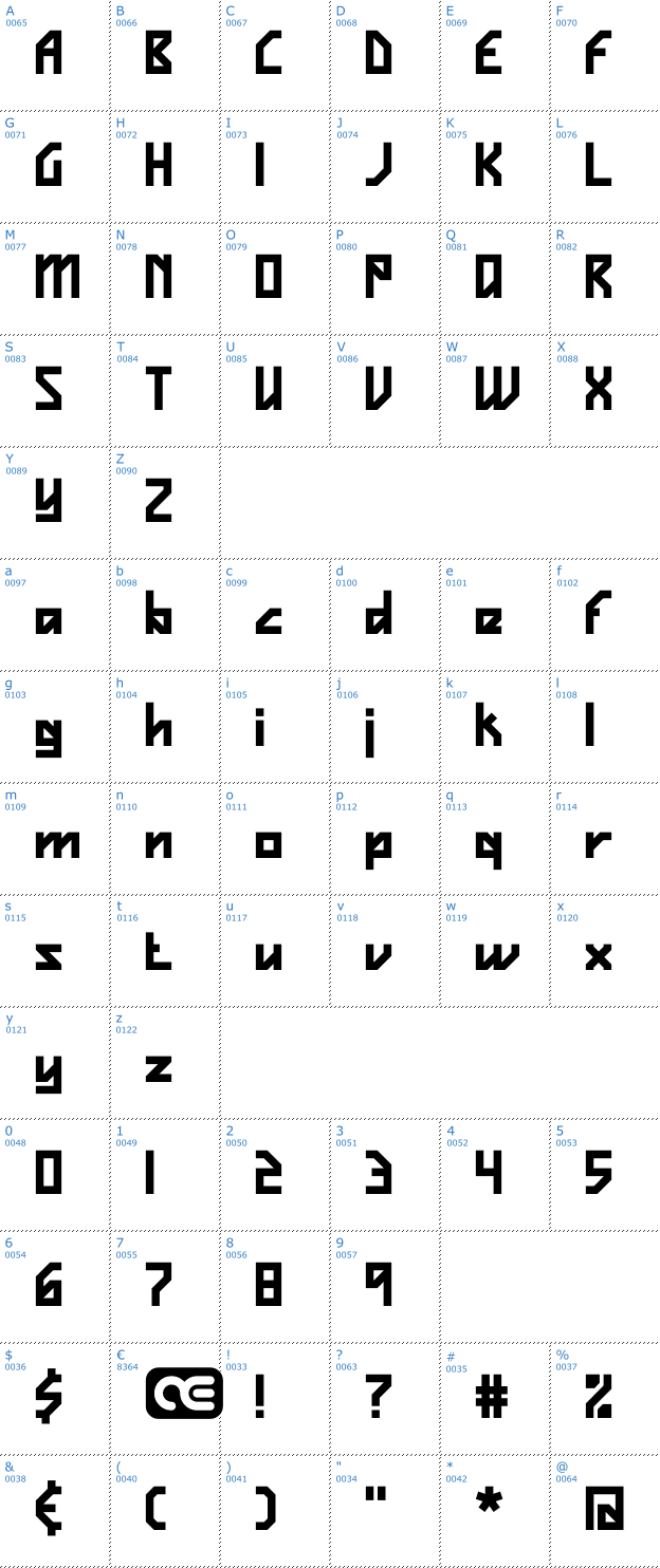 Schriftzeichen Vigilance BRK Font