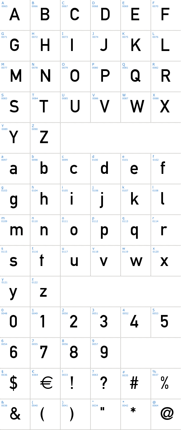 Schriftzeichen Alte DIN 1451 Mittelschrift Font