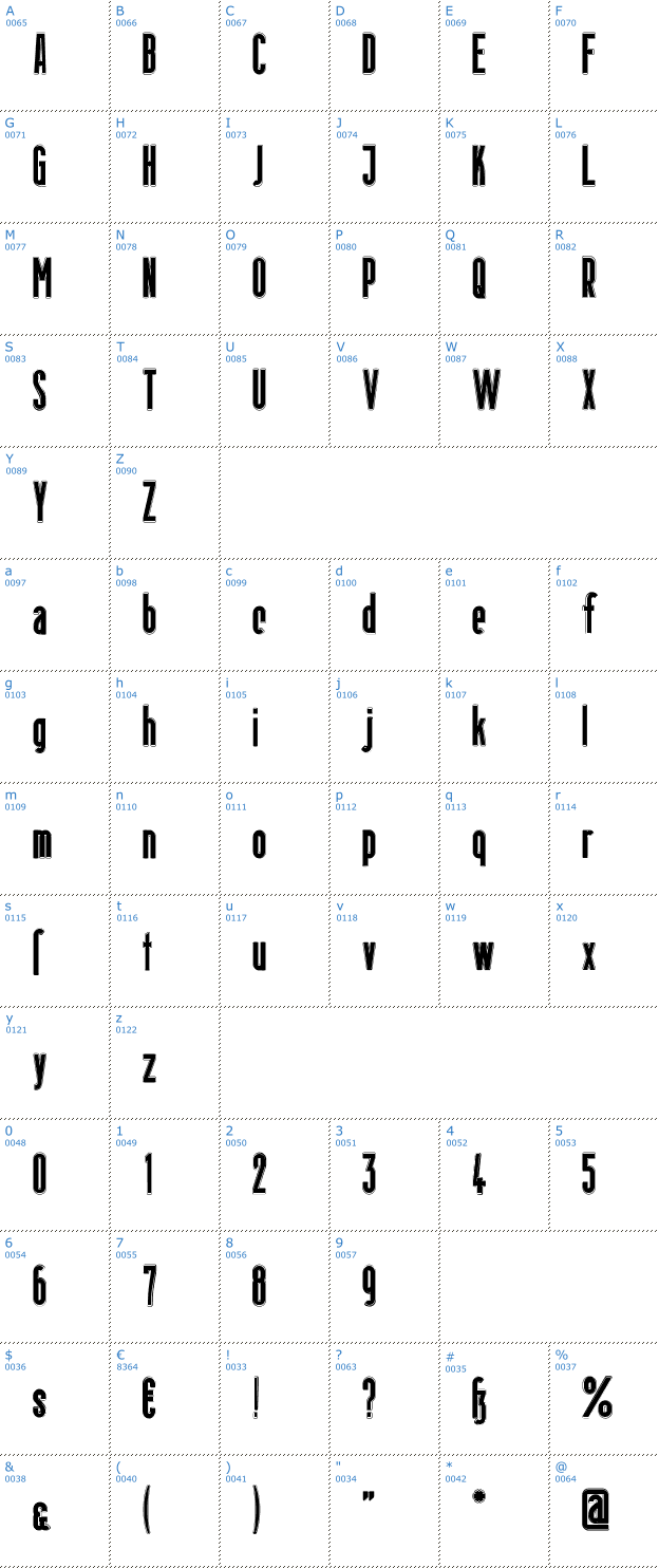 Schriftzeichen Berlin Email Outline Font