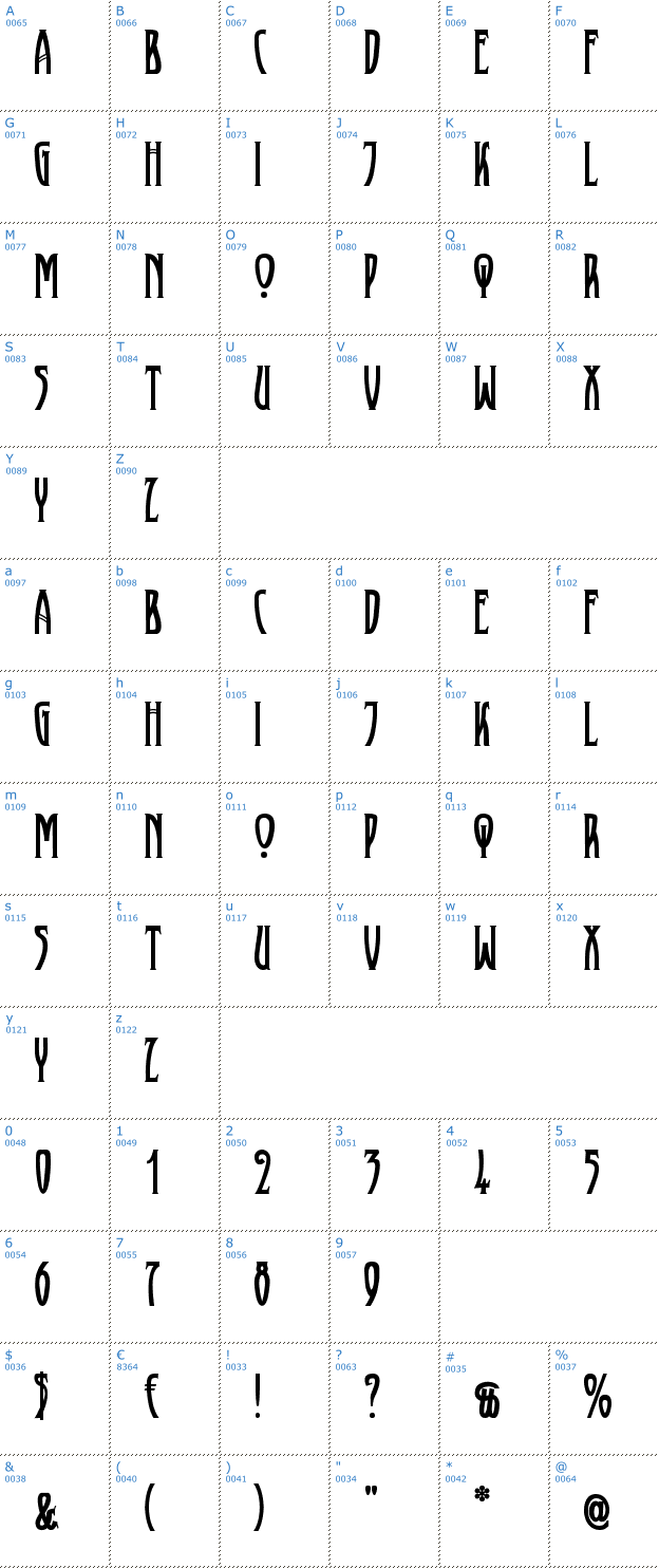 Schriftzeichen XAyax Font
