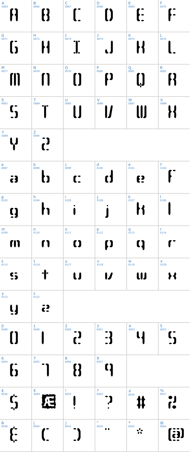Schriftzeichen Compliant Confuse 3s BRK Font