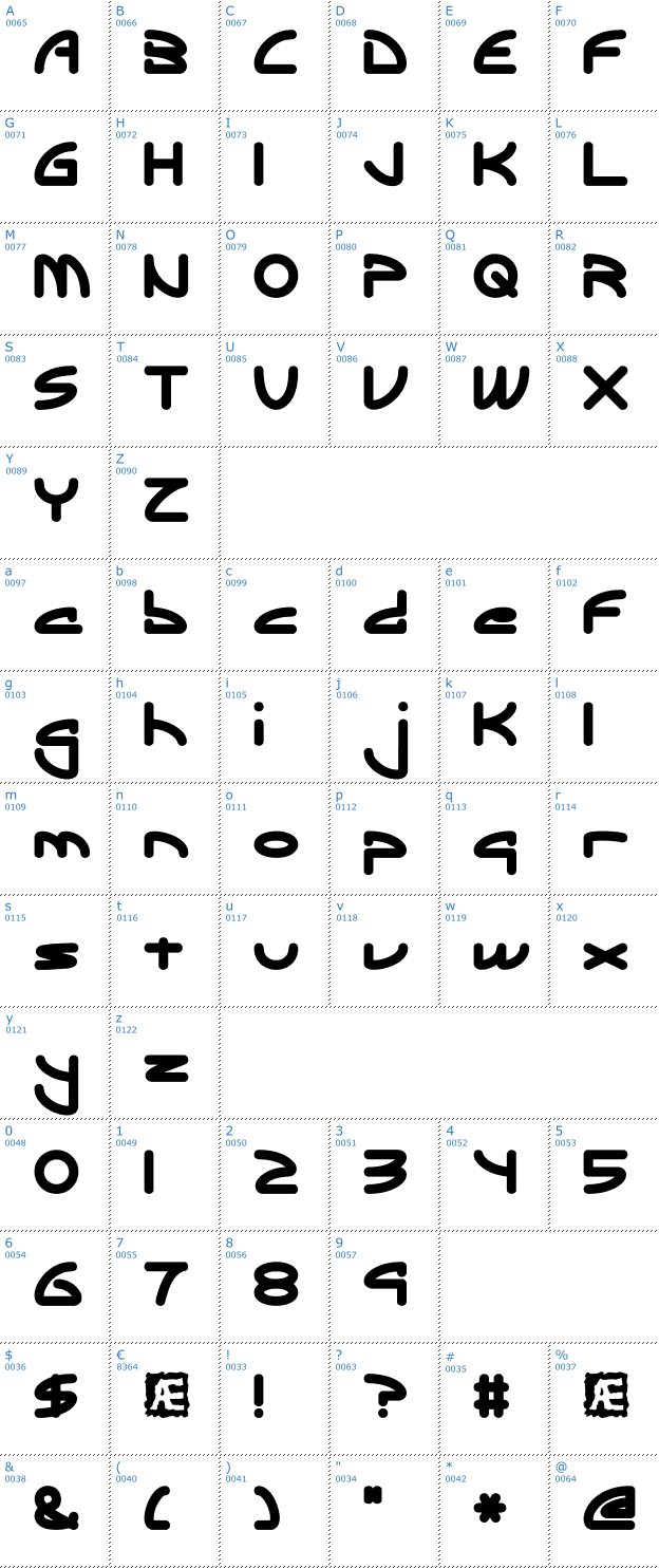 Schriftzeichen Ecliptic BRK Font