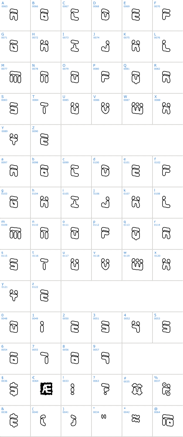 Schriftzeichen Foreshadow Outlined BRK Font