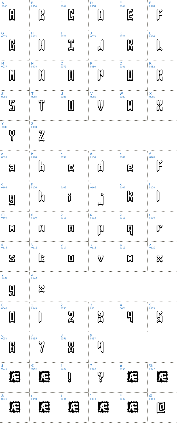 Schriftzeichen Jasper BRK Font