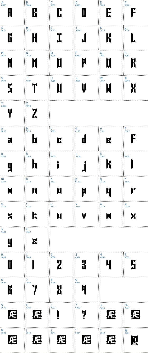 Schriftzeichen Jasper Solid BRK Font