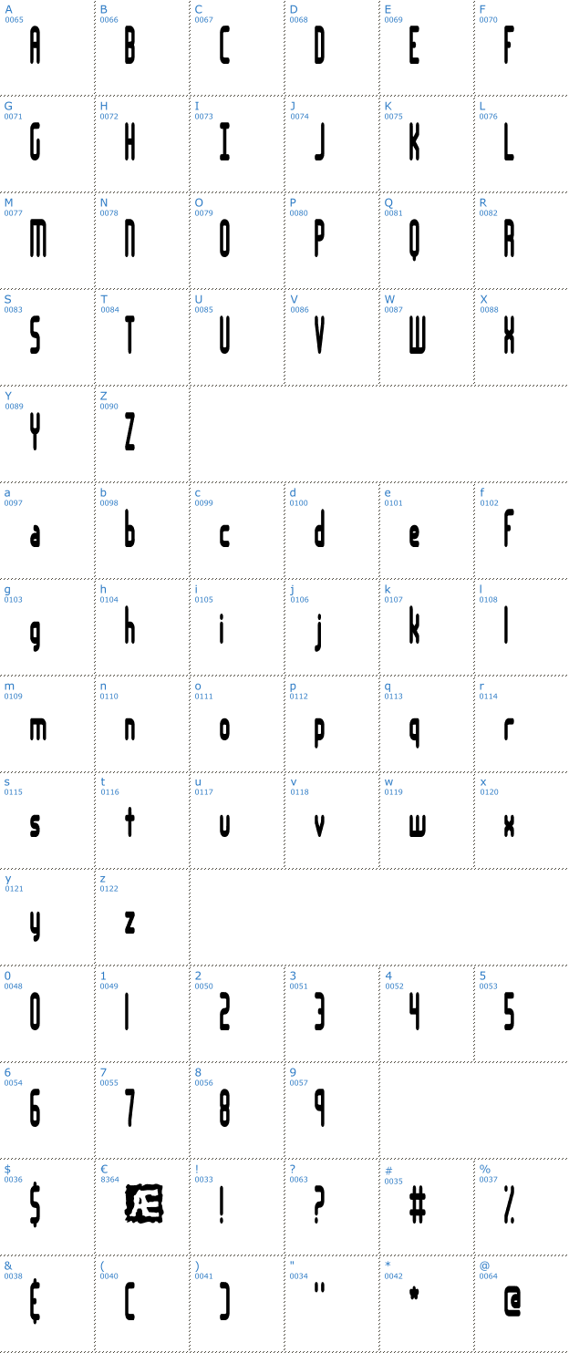 Schriftzeichen Lakeshore BRK Font