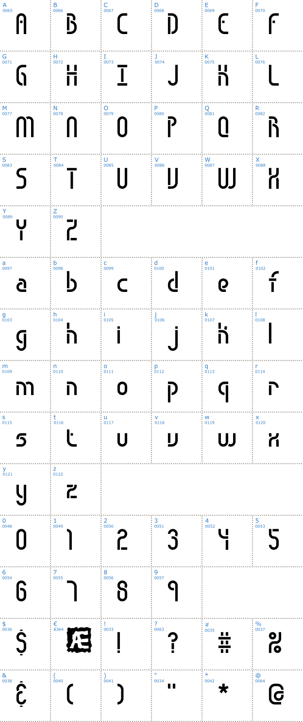 Schriftzeichen Obstacle BRK Font