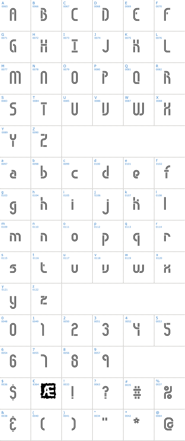 Schriftzeichen Obstacle Lines BRK Font