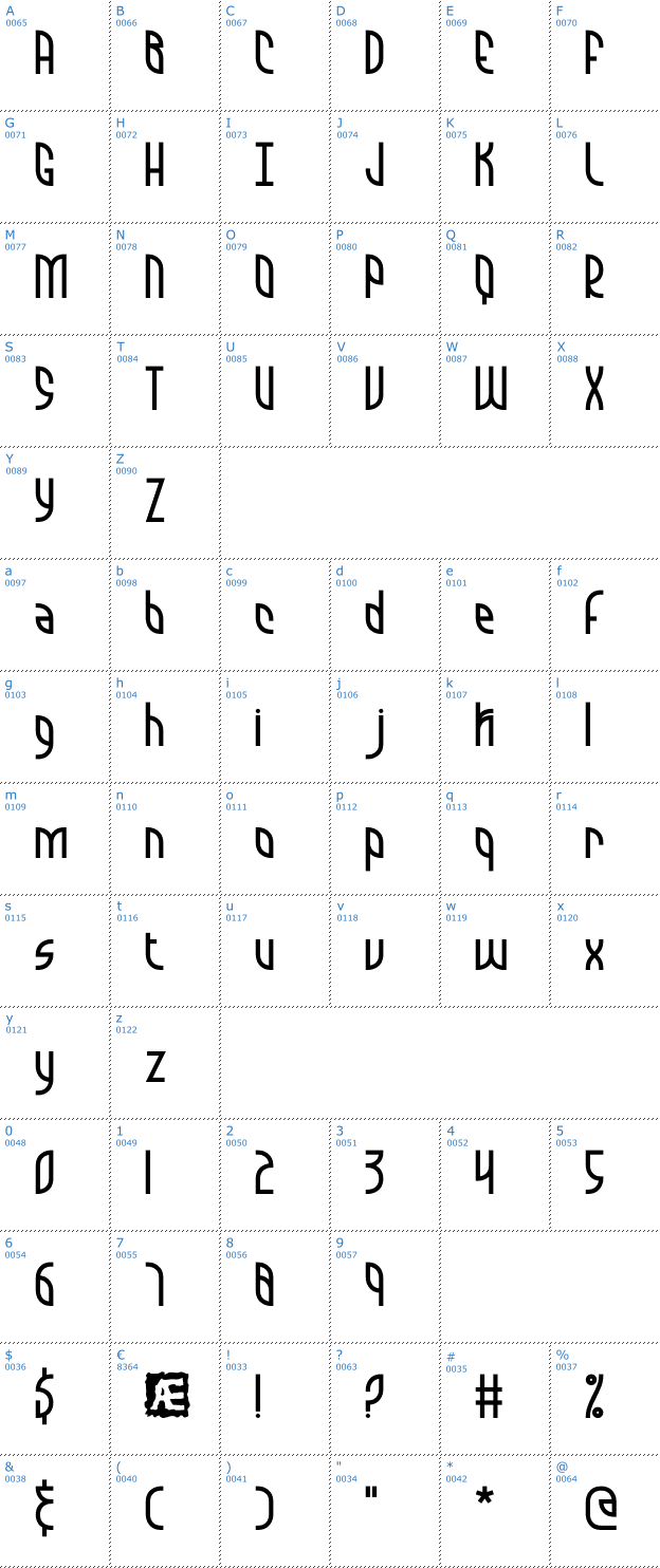 Schriftzeichen Quarantine BRK Font