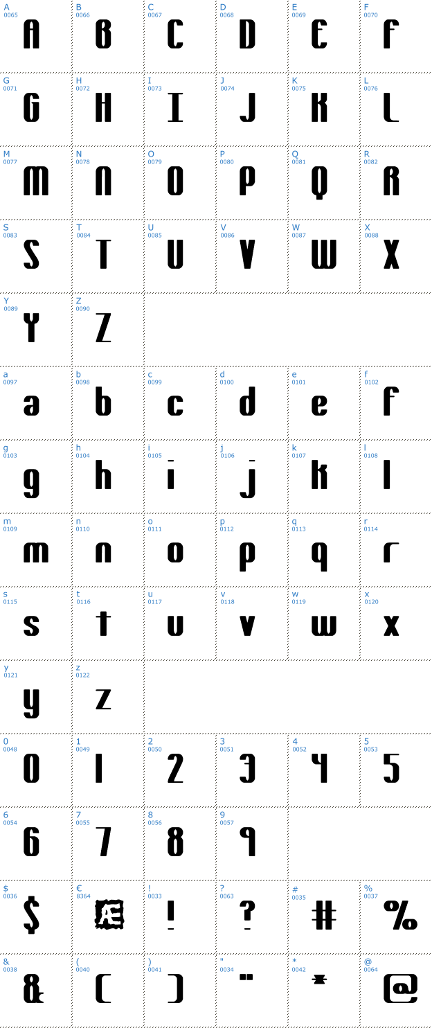 Schriftzeichen Yielding BRK Font