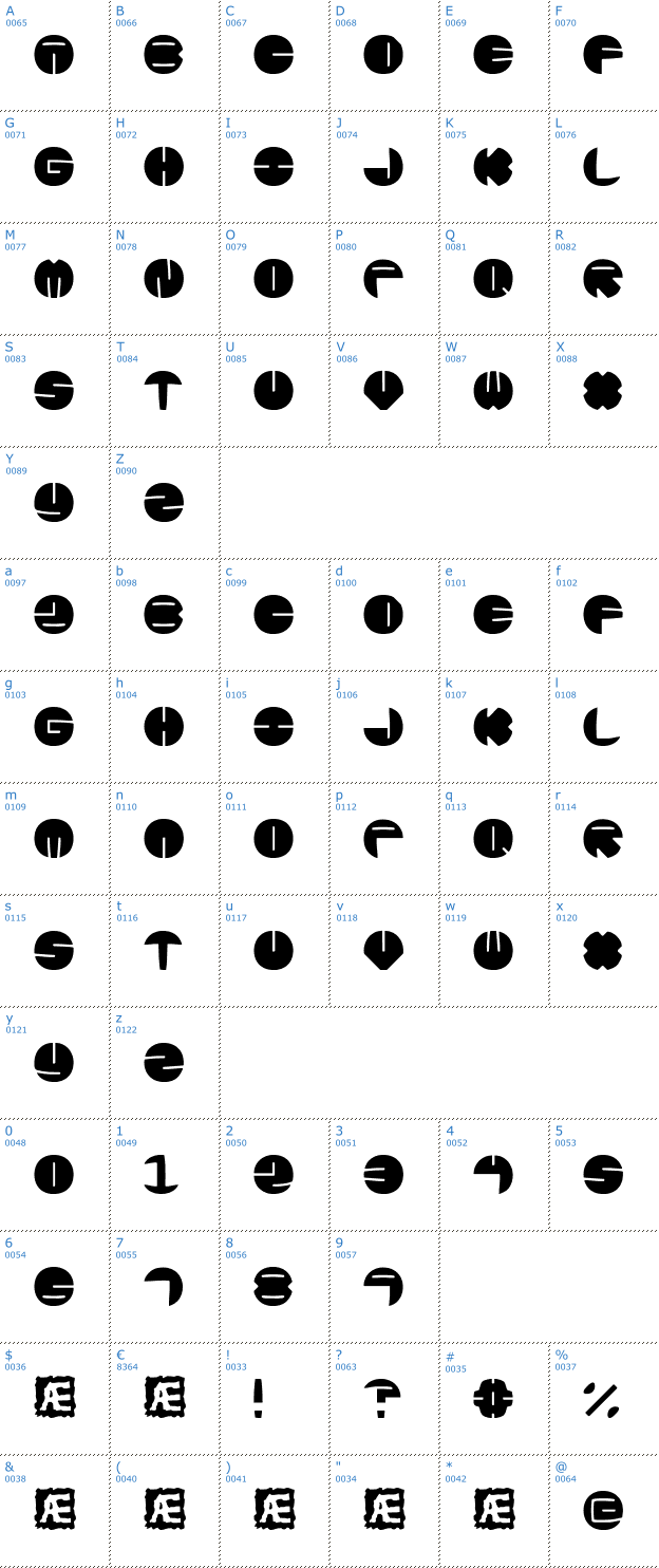 Schriftzeichen Zurklez BRK Font