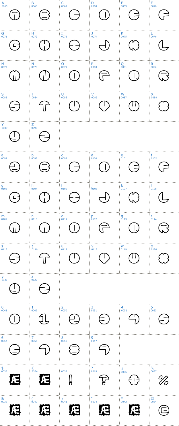 Schriftzeichen Zurklez Outline BRK Font