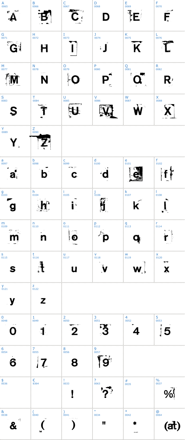 Schriftzeichen NeoPrint M319 Font