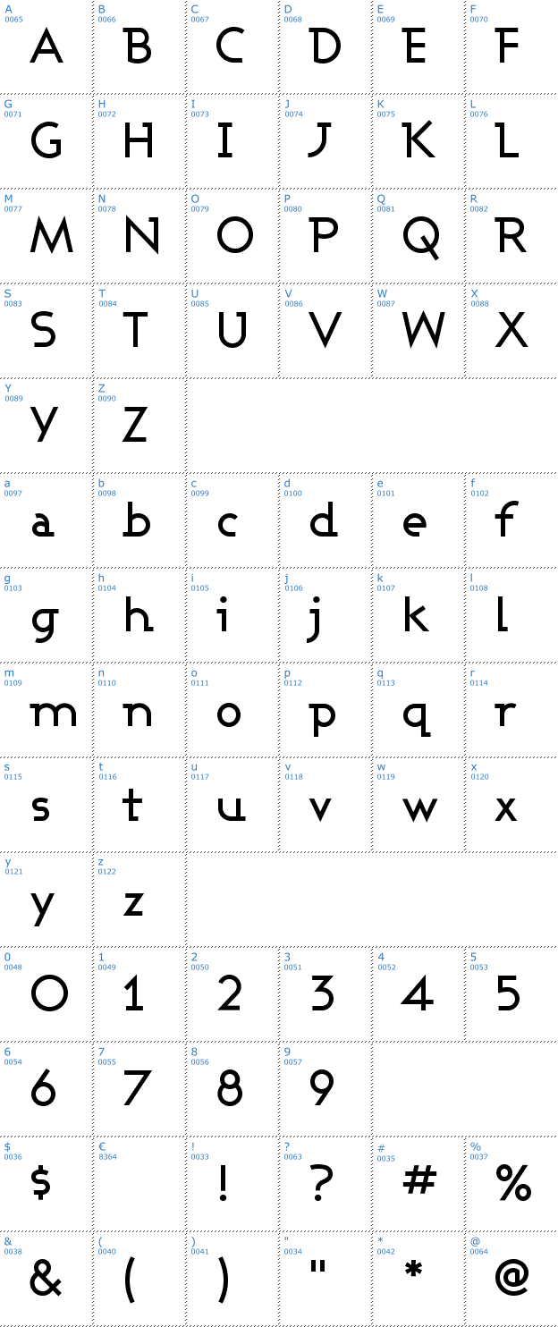 Schriftzeichen Ashby Font