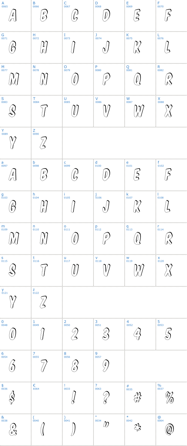 Schriftzeichen Komika Title - Shadow Font