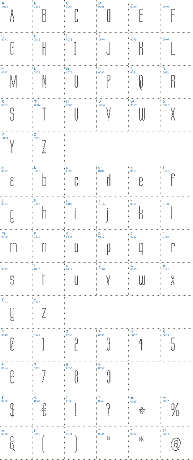 Schriftzeichen Labtop Outline Font