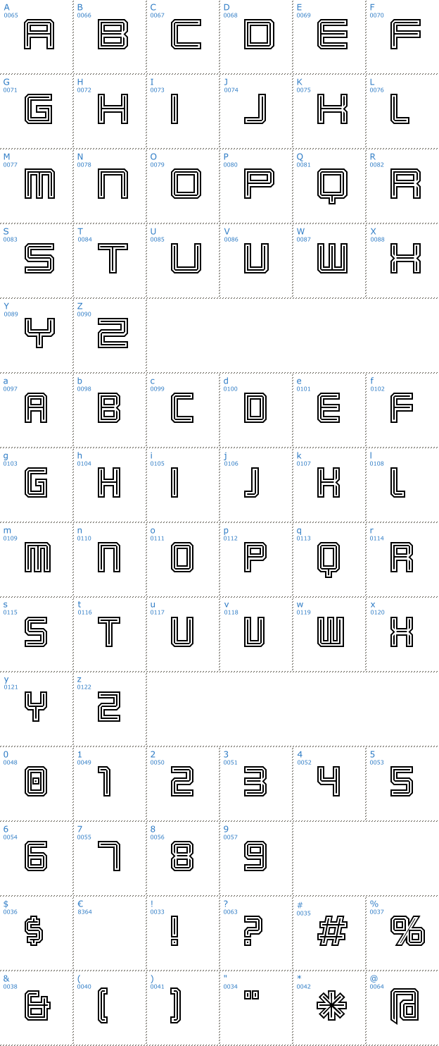 Schriftzeichen Karnivore Tecca Font