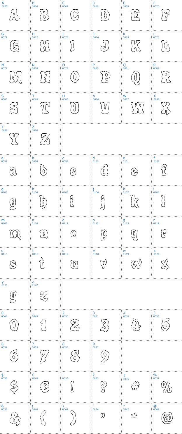 Schriftzeichen Poultrygeist Out Font