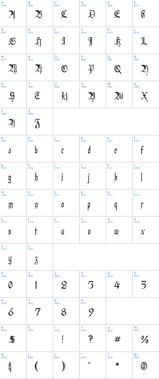 Schriftzeichen Heidorn Hill Font