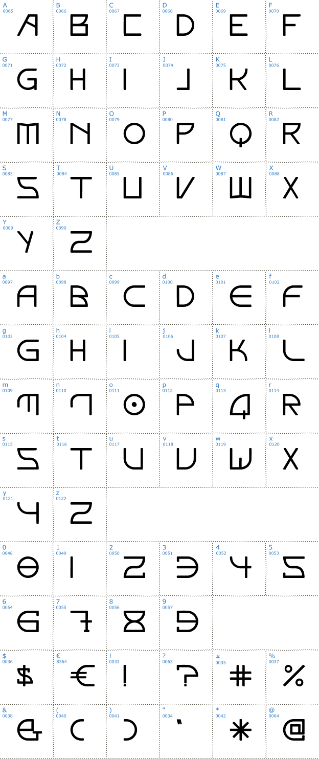 Schriftzeichen Elektora Font