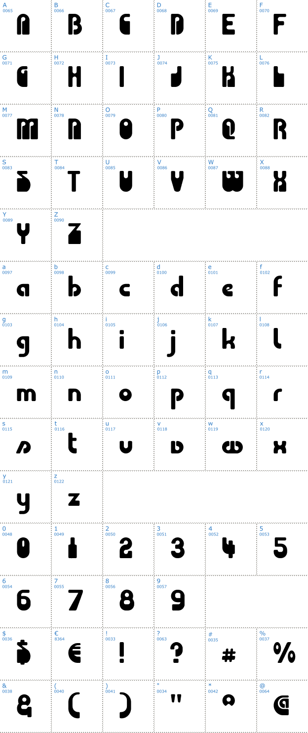 Schriftzeichen Choda Font