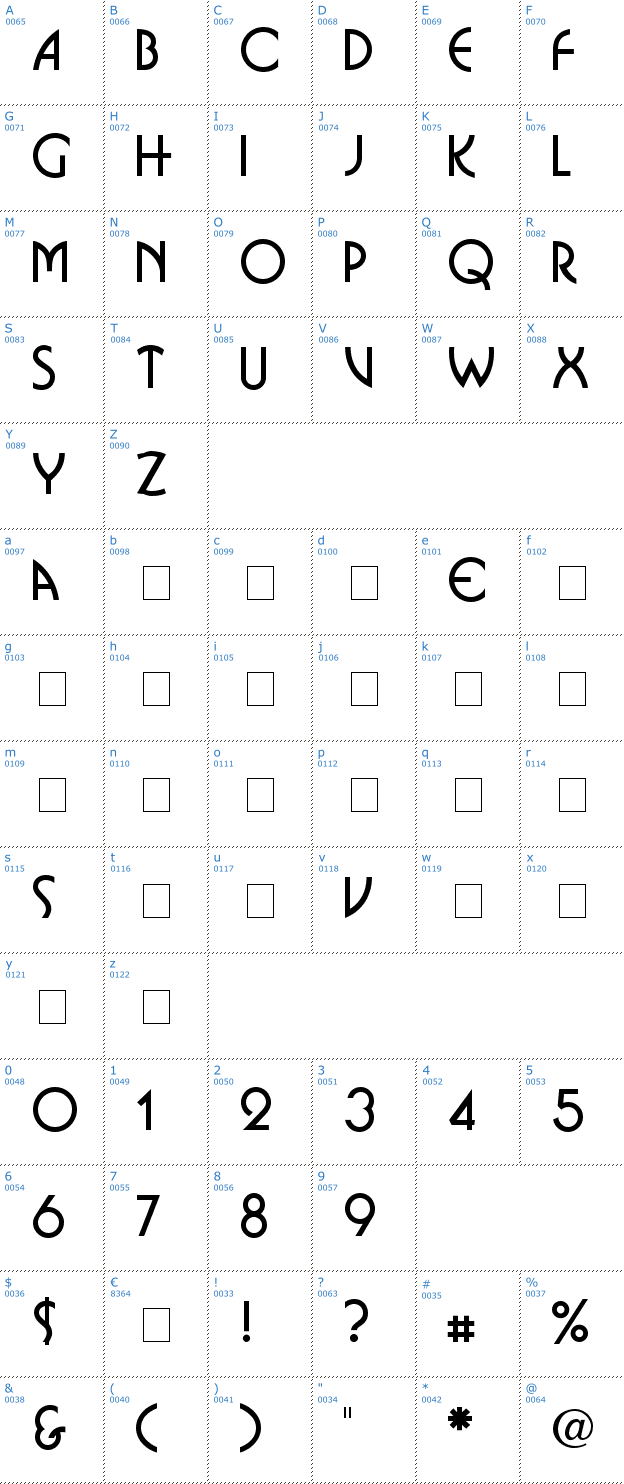 Schriftzeichen Omnibus Font