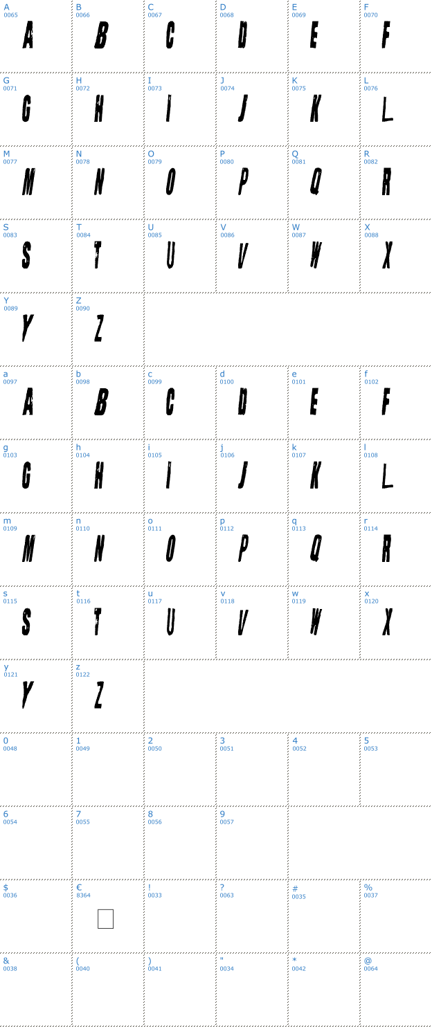 Schriftzeichen Straight Face Font