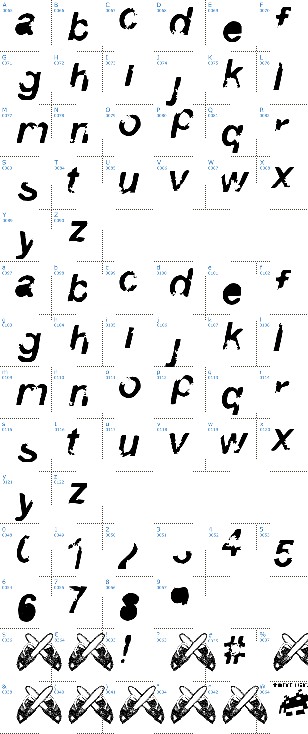 Schriftzeichen Three Font