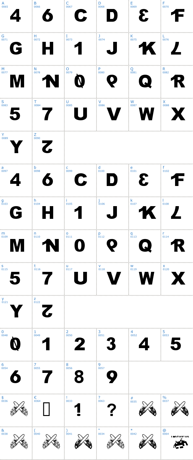 Schriftzeichen H4XX0R Font