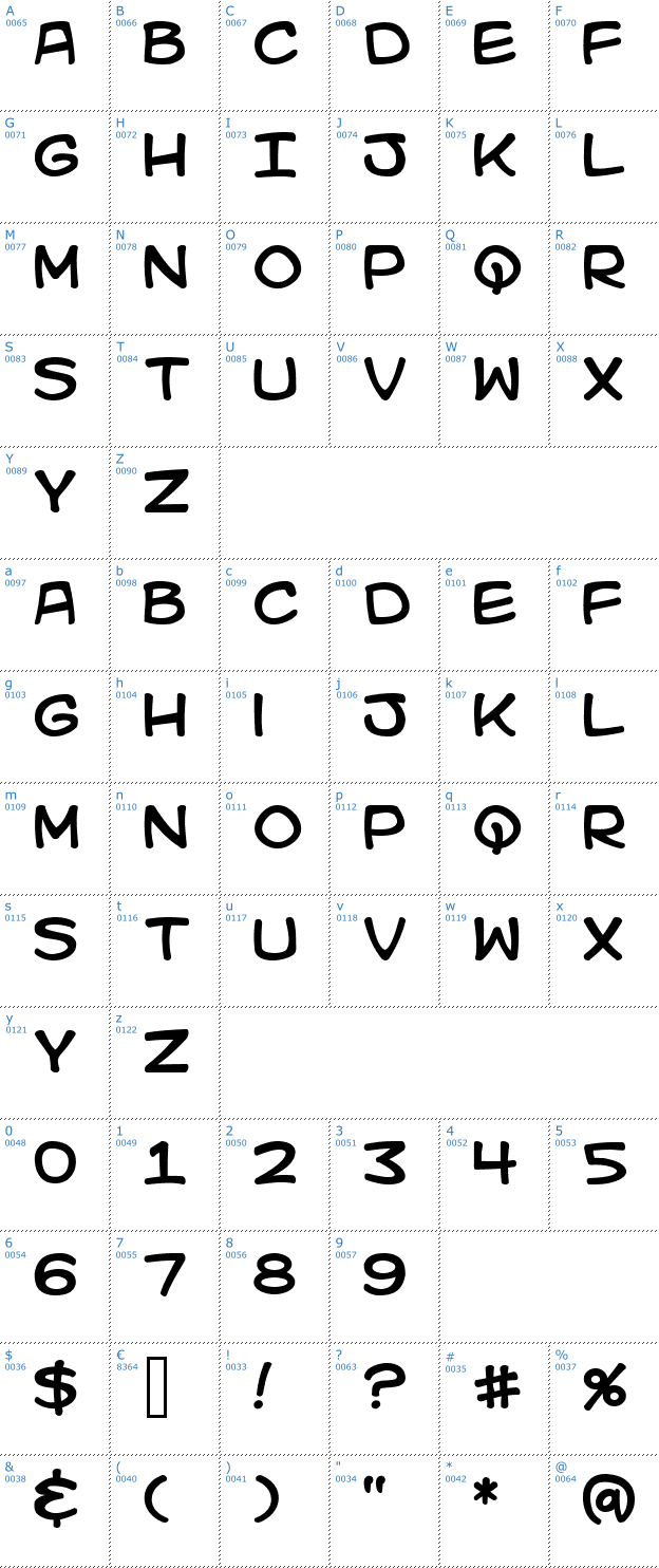 Schriftzeichen Kid Kosmic Font