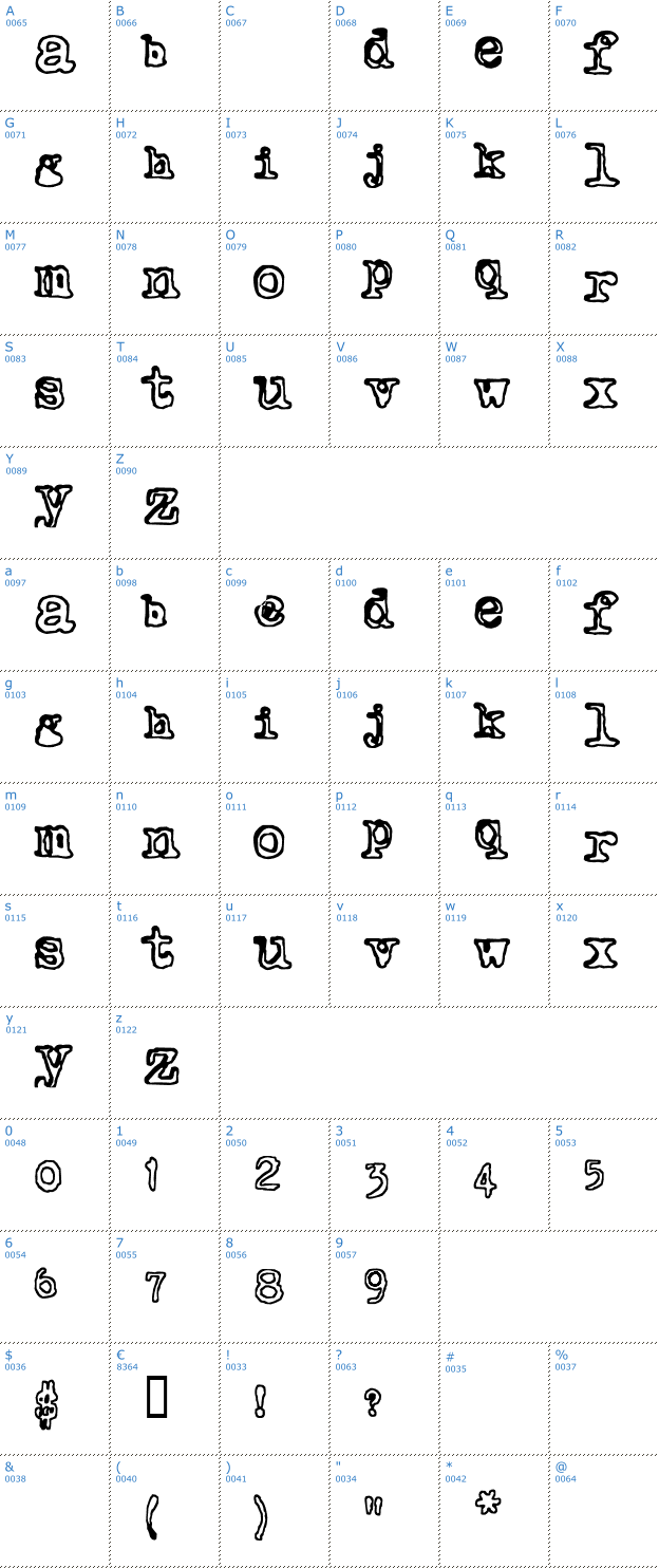 Schriftzeichen Outwrite Font