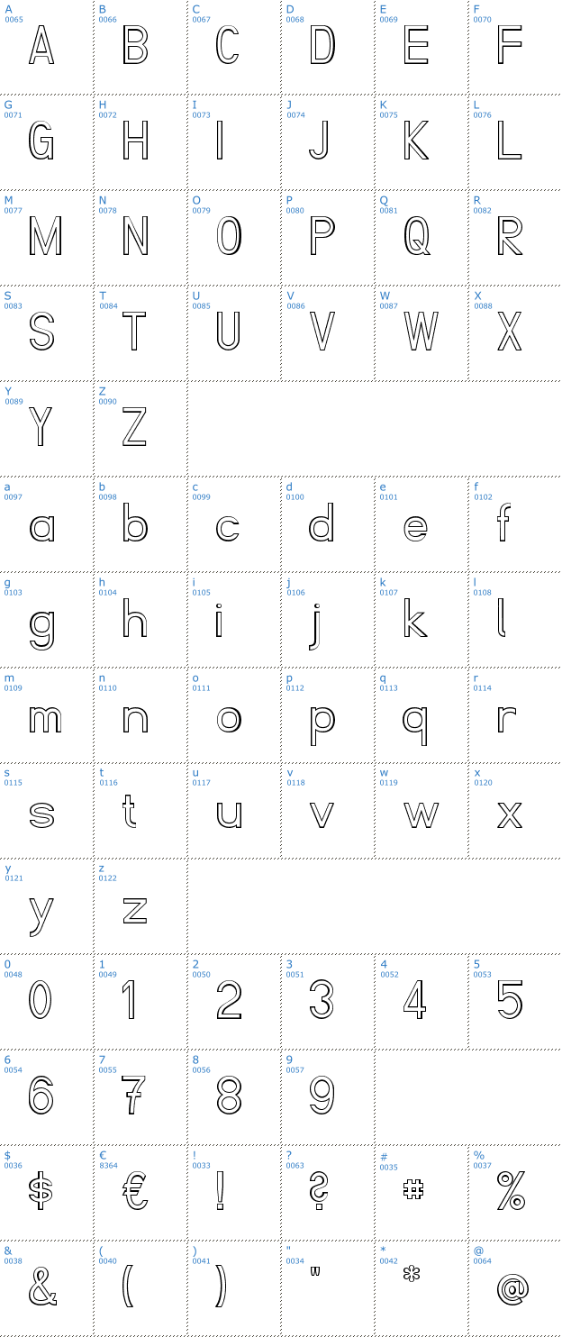 Schriftzeichen Fibel Nord Kontur Font