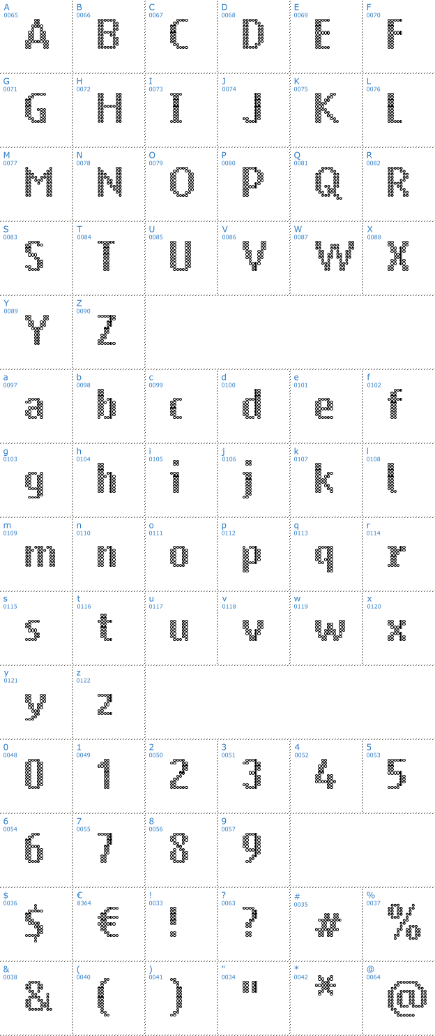 Schriftzeichen Ring Matrix Font