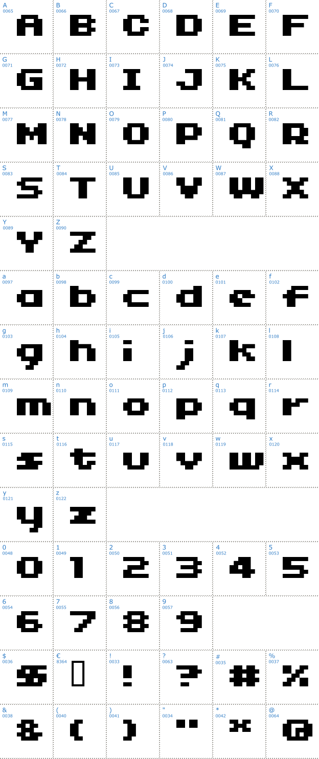 Schriftzeichen 04b_11 Font