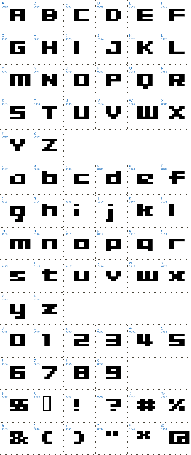 Schriftzeichen 04b_09 Font