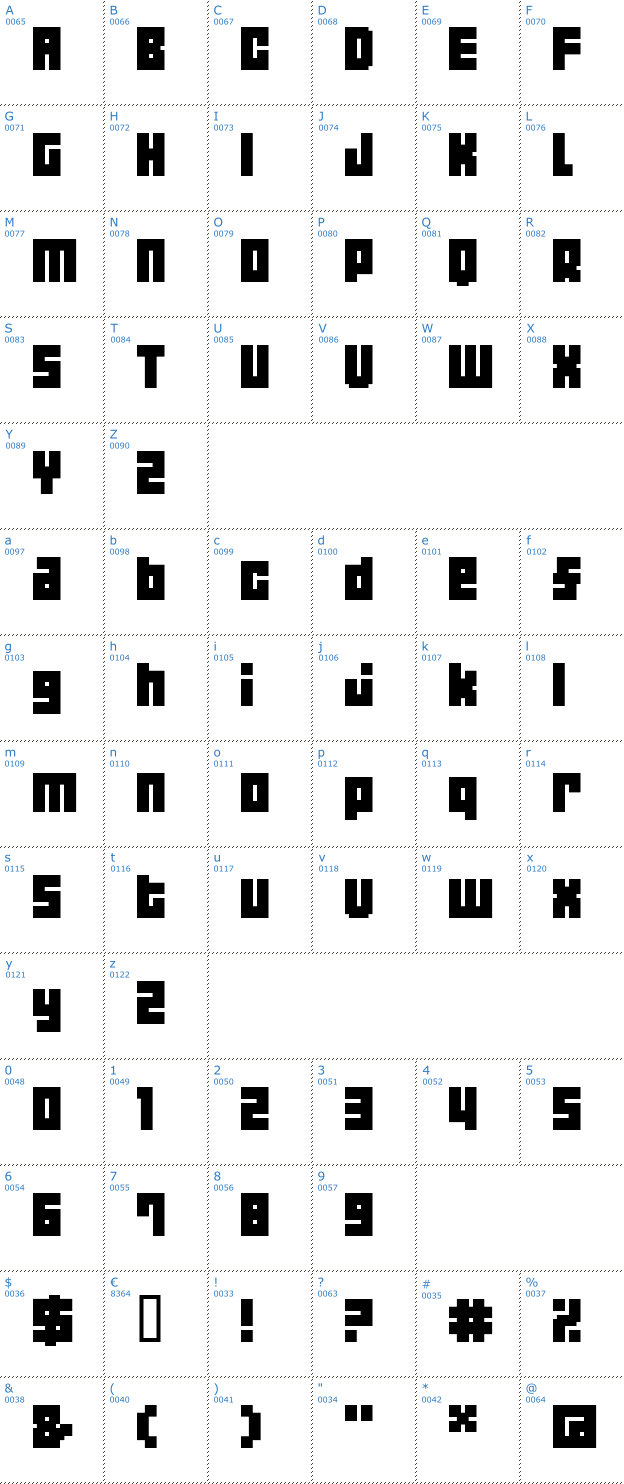 Schriftzeichen 04b_19 Font