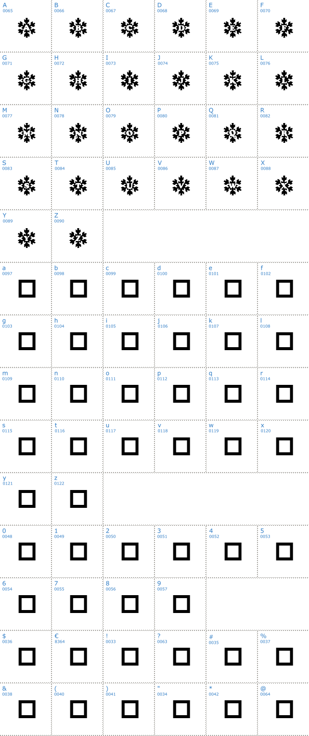 Schriftzeichen Snowy Caps Font