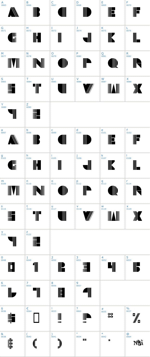 Schriftzeichen Echo Deco Font